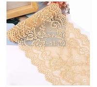 Egurs Ruban de Dentelle élastique 15 cm x 2 m Ruban Décoratif en Dentelle Vintage Bordure à Motifs Floraux pour Couture,DIY,Vêtements,sous-vêtements,Robe de mariée Ivoire 15cm x 1m