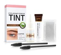 EGVUTH Kit de Teinture Cils et Sourcils avec Kératine, Decoloration Brow Lift Kit Sourcil,sans PPD, sans Ammoniaque,Effet jusqu'à 4-6Semaines, Eyelash & Eyebrow Tint Kit (Marron)(a)