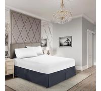 EGYLIN Cache-sommier pour lit double 137 x 190 cm, hauteur de 50,8 cm, tour de lit élastique facile à enrouler autour du lit en coton égyptien doux, convient sous le matelas et jusqu'au sol, gris