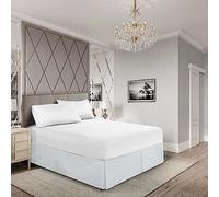 EGYLIN Cache-sommier pour lit super king size - 180 x 200 cm - 25,4 cm de hauteur - Facile à enrouler - Élastique - Coton égyptien doux - Convient sous le matelas et jusqu'au sol - Gris clair