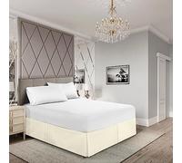 EGYLIN Cache-sommier pour lit super king size - 180 x 200 cm - 30,5 cm de hauteur - Facile à enrouler - Élastique - Coton égyptien doux - Convient sous le matelas et jusqu'au sol - Ivoire