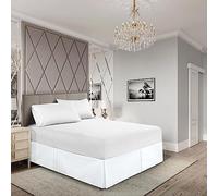 EGYLIN Cache-sommier pour lit super king size - 180 x 200 cm - 38,1 cm de hauteur - Facile à enrouler - Élastique - Doux - 100 % coton - Convient sous le matelas et jusqu'au sol - Blanc