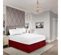 EGYLIN Cache-sommier pour lit super king size - 180 x 200 cm - Tour de lit élastique - Facile à enrouler - Coton égyptien doux - Convient sous le matelas et jusqu'au sol - Bordeaux