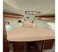 EGYLIN Parure de lit 3 pièces de 800 fils au pouce carré - Couchette en V universelle 100 % coton égyptien 3 pièces pour matelas jusqu'à 20,3 cm de profondeur - Cadeau pour bateau à voile (beige)