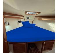 EGYLIN Parure de lit 3 pièces de 800 fils au pouce carré - Couchette universelle en V 100 % coton égyptien 3 pièces pour matelas jusqu'à 20,3 cm de profondeur - Cadeau pour bateau à voile (bleu