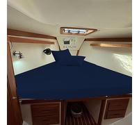 EGYLIN Parure de lit 3 pièces de 800 fils au pouce carré - Couchette universelle en V 100 % coton égyptien 3 pièces pour matelas jusqu'à 20,3 cm de profondeur - Cadeau pour bateau à voile (bleu