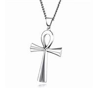 Egypte Ankh Croix Pendentif Collier pour Femmes Hommes clé de Vie en Acier Inoxydable chaîne égyptienne Collier Hip Hop Bijoux Cadeau