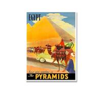 Egypte caire havane Cuba Vintage voyage affiches villes paysage impression toile Art peinture pyramide chameau mur photos décor à la maison(B,50X70CM No Frame)