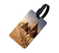 Égypte Camels Étiquette de bagage avec carte d'identité en cuir imperméable Accessoires de voyage pour adultes femmes hommes