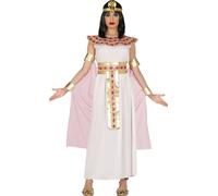 Egypte Cléopâtre Reine Costume de Carnaval Tenues de Luxe Antique Femme Tendance Mode Pharaon Bling Brillant Mise en scène Historique Looks Fête Déguisement, Taille : 38 - 40 (M) Couleur : Blanc