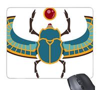 Égypte Culture Rouge Jaune Bleu Beetle Atonism abstrait Illustration Motif rectangle en caoutchouc antidérapant Tapis de souris de jeu Tapis de souris
