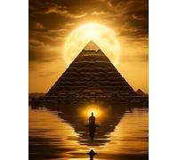 Egypte Diamond Painting Adulte, Bricolage 5D Diamond Painting Pyramide Diamond-Painting Enfant DIY 5D Carré Diamond Dots Broderie Diamant Kit Complet, Décoration Chambre Intérieur Murale 30x40 cm P-S