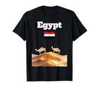 Égypte Voyage Souvenir Camel et désert Amant Drapeau égyptien T-Shirt