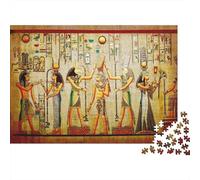 Egyptian Mural Jigsaw Jigsaw Puzzles 1000 Piècess Recycled Ancient Art Senior Jigsaw Puzzles Accessoire de Jeu de Soirée Excellent Cadeau Idea for Family and Friends Birthdays 38x26cm/1000pcs