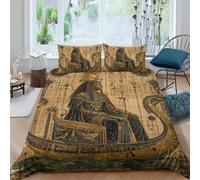 Egyptian Pharaoh Boat Housse de Couette 3 Pieces 3D, Mythical Figure Art