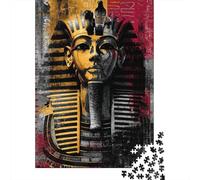 Egyptian Pharaoh Mask Art Print Puzzle 1000 Pièces Cadeau Unique Jeu Éducatif Défi Jouet À De Qualité Supérieure Peinture Art pour Adultes Et Enfants 52x38cm/1000pcs