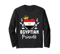 Egyptian Princess Egypt Flag Proud Egyptian Girl Manche Longue