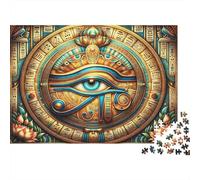 Egyptian Symbols Jigsaw Puzzles 1000Pc Recyclable Material Eye of Horus Seniors Puzzles Difficile et Stimulant Jeu Éducatif pour Hommes 38x26cm/1000pcs