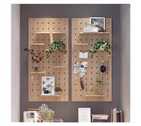 EGZASDI Kit combiné pour panneaux perforés, Kit de rangement for organisateur mural en panneau perforé, bois massif, plusieurs tailles(Style 1,60x80cm/23.6x31.4in)