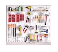 EGZASDI Kit combiné pour panneaux perforés, Kit d'organisateur de panneau perforé en métal plusieurs tailles naturelles et noires(Natural,W39XL24in)
