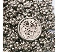 EGZASDI Perles de Cire à cacheter, Perles de Cire à cacheter en Forme Fleur, Paquet Multicolore 150 Cartes, enveloppe d'invitation(23)