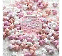 EGZASDI Perles de Cire à cacheter, Perles de Cire à cacheter étoile Multicolore Paquet 100 Tampon Sceau Scrapbook enveloppe Mariage Bricolage(100pcs-f)