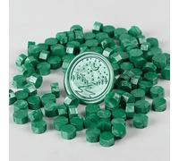 EGZASDI Perles de Cire à cacheter, Perles de Cire à cacheter Multicolores, Paquet 100, for Bricolage, enveloppe d'invitation Mariage, Artisanat(Green 100pcs)