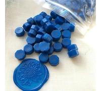 EGZASDI Perles de Cire à cacheter, Perles de Cire à cacheter octogonales, Paquet 100 Multicolores for la Fabrication Cartes décoratives Vintage Mariage(Dark Blue)