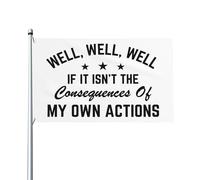 Eh bien-bien-bien si ce n'est pas les conséquences de mes propres actions drapeau 3x5 pieds avec œillets en laiton drapeau de cour extérieure signe de bannière en polyester