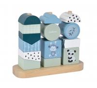 Eichhorn Jouet d'éveil en bois Panda – 14 formes à empiler avec socle dès 12 mois