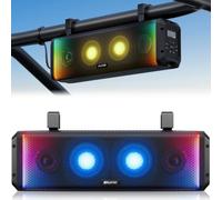 Ehaho Barre de son UTV de 17 pouces, Barre de son ATV Bluetooth avec éclairage RGB, Barre de son pour voiturette de golf étanche IP66, Barre de son SXS pour sports motorisés amplifiée, Barre de son