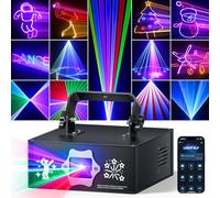 Ehaho Jeux de Lumiere DJ avec Bluetooth & APP Contrôle LA500, 3D DIY Animation Lumiere Disco, lumière Soirée, DMX 512 Custom Pattern Text Edit Stroboscopique Lumière de Scène pour la Fête, Bar, Club