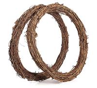 Ehaosea 2 PièCes 14 Pouces Couronnes de Vigne Vigne Branche Couronne Rotin Couronne Guirlande pour Bricolage NoëL Artisanat ou DéCors de Mariage