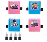 Ehaosea Math Roller Stamp 4PCS Roller Digital Teaching Stamp (Addition, Soustraction, Multiplication et Division)