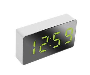 Ehaosea Réveil USB alarme LED multifonction blanc vert | Connexion USB pour affichage constant, mode économie lorsqu'il n'est pas connecté, éclairage doux.