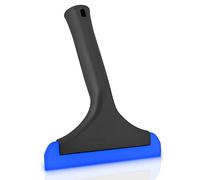 EHDIS 1pcs Raclette en Silicone avec Trous d'accrochage, 6INCH, Raclette à vitres Multifonction pour Porte Miroir de Douche, fenêtre, Verre, Pare-Brise de Voiture, Noir+Bleu