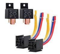 Ehdis 2 Pack Relais 12V 80A 5 Pin Car Truck Motor Heavy Duty Marche/Arrêt Normalement ouvert SPDT Relay Socket Connecteur 5 fil Automobile