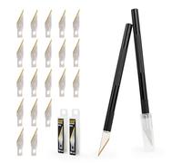 EHDIS 2pcs Cutter de Précision avec 20 pcs Lames de Rechange Premium Titan, Scalpel de Découpe, Scalpel Modelisme, pour l'artisanat Découpe de Travail d'art Bricolage Sculpture