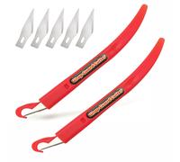Ehdis 2pcs Emballage En Fiber De Carbone Couteau Autocollant De Voiture Vinyle Film De Teinte De Fenêtre Outil De Coupe Maison Papier Peint Précision Sécurité Garde- - Type Red Set