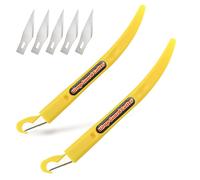 Ehdis 2pcs Emballage En Fiber De Carbone Couteau Autocollant De Voiture Vinyle Film De Teinte De Fenêtre Outil De Coupe Maison Papier Peint Précision Sécurité Garde- - Type Yellow Set