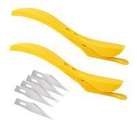 EHDIS Cutter à Papier avec 5 lame, Coupeur de Papier, Ouvre-lettre en plastique, Safety Cutter, pour enveloppe, envoi de colis, Papier Cadeau, Car Vinyl Wrap, Jaune