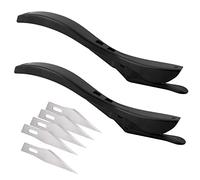 EHDIS Cutter à Papier avec 5 lame, Coupeur de Papier, Ouvre-lettre en plastique, Safety Cutter, pour enveloppe, envoi de colis, Papier Cadeau, Car Vinyl Wrap, Noir