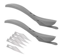 EHDIS Cutter à Papier avec 5 lame, Coupeur de Papier, Ouvre-lettre en plastique, Safety Cutter, pour enveloppe, envoi de colis, Papier Cadeau, Car Vinyl Wrap, Gris