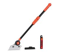 EHDIS Grattoir Plancha avec 10 Lames, Grattoir télescopique de 16 à 23 INCH, Lames en Acier Au Carbone 100mm, pour Carrelage, Papier Peint, Colle, Miroir, La Table de Cuisson