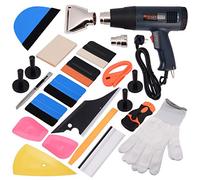 Ehdis Kit Covering de Teinte de fenêtre d'outils pour Vinyle d'emballage pour Voiture avec Pistolet Thermique à Affichage LCD, Covering Kit de Film Teinte Vitre Voitures