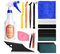 EHDIS Kit Covering d'outils de Film avec Flacon pulvérisateur 500 ML pour Emballage de Voiture, Film de Voiture, avec Raclette en Feutre, Cutter, Raclette à Vitres, Chiffons d'entretien