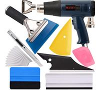 Ehdis Kit Covering Outils de Film de fenêtre de Voiture Vinyle, Véhicule Verre Film de Protection Film d'emballage Matière d'installation Outils à Double température Kit de Pistolet à Chaleur