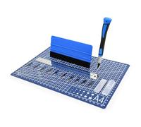 EHDIS Kit de Couteaux de Précision con Apis de Découpe A4, Raclette Feutrine et Règle en Acier, pour Modelisme, Papier, Sculpture, Travaux Manuels, Bleu