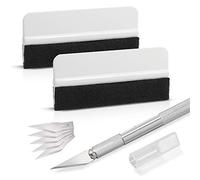 Ehdis Kit de Raclettes Accessoires Voiture, avec raclette en Feutre, Couteau pour Passe-Temps pour Application ou Raclage avec Cutter et Raclettes Plastique
