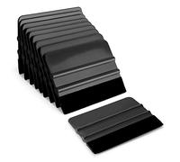 Ehdis Lot de 10 Raclettes Avec Bord en Feutre - Pour Voiture, Meubles, Fenêtre, Film Teinté et Adhésif - Kit d'Outils de Pose 4 Pouces (Noir)
